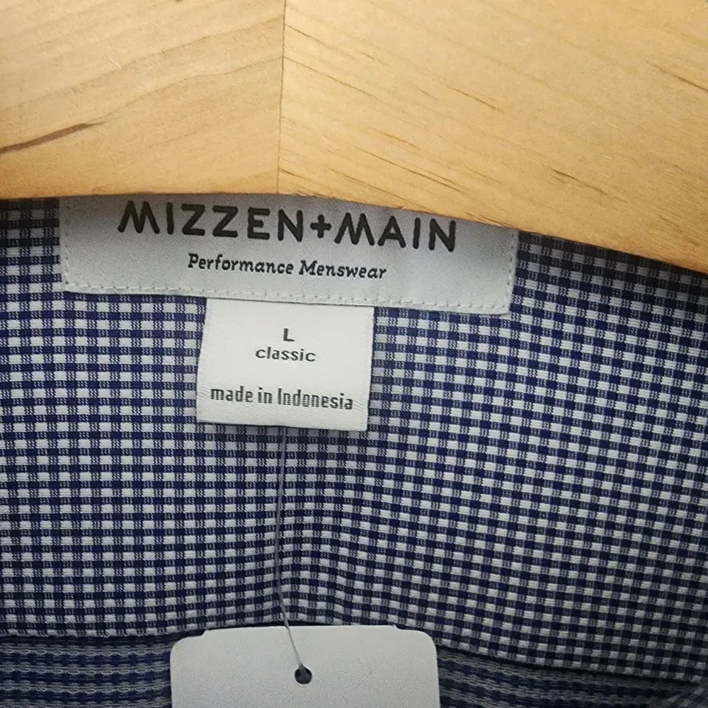 Mizzen+Main Navy Micro-Check Dress Shirt